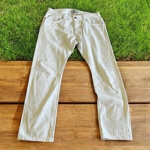 Officine Generale Cream Denim Trousers